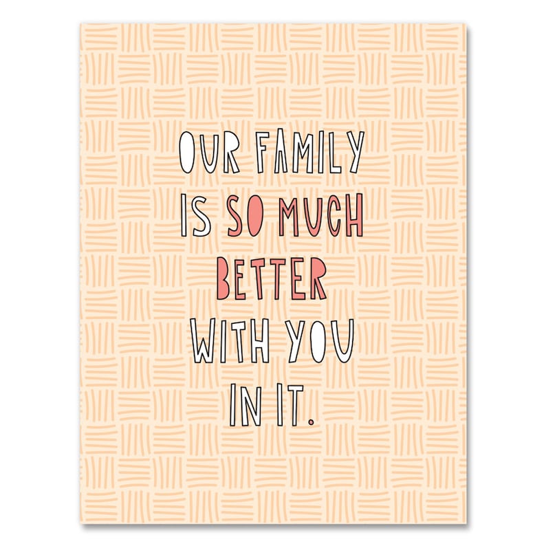 Our Family Is So Much Better With You In It A2 folded note card & envelope SKU 483 in laws, adoption, wedding, reconciliation image 2
