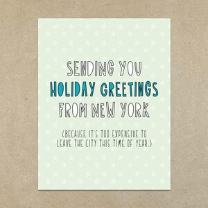 UITVERKOOP - Ik stuur je vakantiegroeten uit New York (omdat het te duur is om de stad te verlaten) A2-kaart en envelop - SKU 435