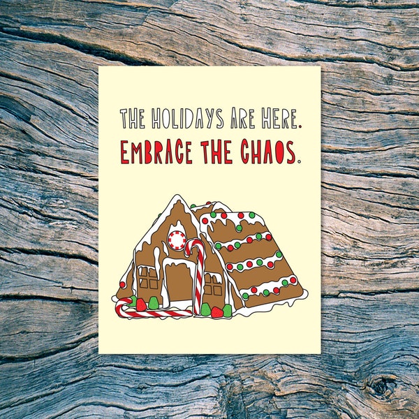 Gingerbread Chaos - A2 folded note card & envelope - SKU 515