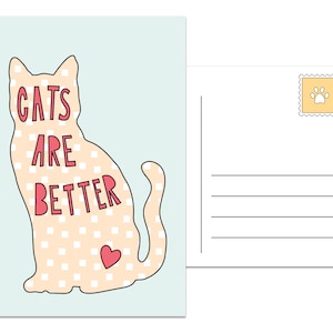 Los gatos son mejores - Postal de 4" x 6" - SKU PC-011