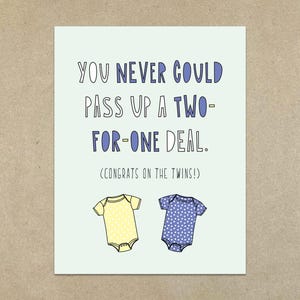 VENTE - Offre 2 pour un (Félicitations pour les jumeaux !) - Carte de correspondance pliée A2 et enveloppe - SKU 397