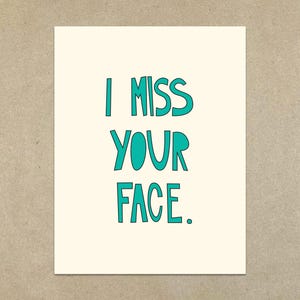 Ton visage me manque - Carte de correspondance pliée A2 et enveloppe - SKU 174