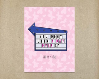 Papyrus Biglietto Di Auguri 40° Compleanno 'Forty Looks Good On You' Con Dettagli In Lamina, 12,7x17,8 Cm