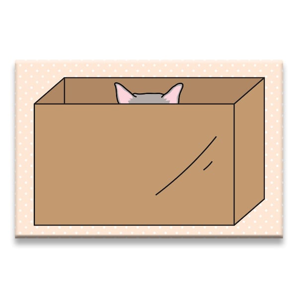 Cat In Box - 2" x 3" Fridge Magnet - SKU MAG-837