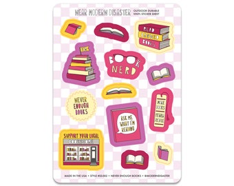 Never Enough Books - 5"x7" sticker sheet - SKU SS-002