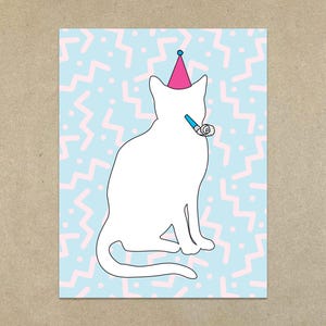 Party Cat - carte d'anniversaire - carte de correspondance pliée A2 et enveloppe - SKU 536