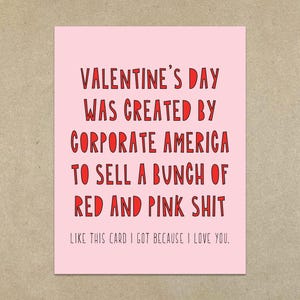 Merde rouge et rose - Carte de correspondance pliée A2 et enveloppe - SKU 412 - La Saint-Valentin a été créée par Corporate America...