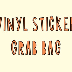 GRAB BAG 5 vinyl stickers // Blind mystery bag of 5 slightly imperfect 3 durable waterproof stickers // Great stocking stuffer idea image 1