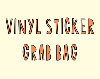 GRAB BAG - 5 vinyl stickers // Blind mystery bag of 5 slightly imperfect 3" durable waterproof stickers! // Great stocking stuffer idea!