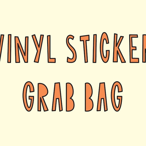 GRAB BAG - 5 vinyl stickers // Blind mystery bag of 5 slightly imperfect 3" durable waterproof stickers! // Great stocking stuffer idea!