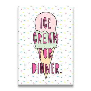 Eis zum Abendessen - 5,5 x 8,5 cm Kühlschrankmagnet - Artikelnummer MAG-816