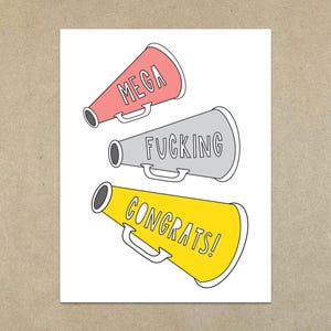 VENTE - Méga félicitations ! - Carte de correspondance pliée A2 et enveloppe - SKU 386