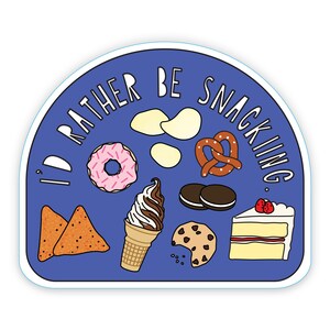 Preferirei fare uno spuntino - adesivo in vinile fustellato da 3" - SKU ST-1039 - durevole, resistente alle intemperie, impermeabile