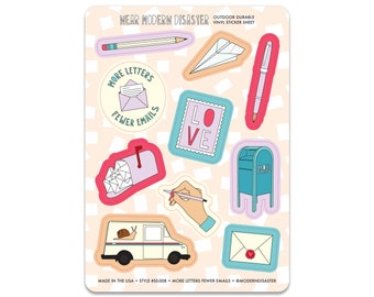 More Letters Fewer Emails - 5"x7" sticker sheet - SKU SS-008