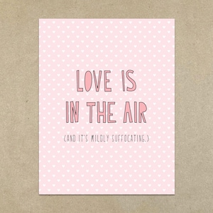 SOLDES - Il y a de l'amour dans l'air (et c'est légèrement suffocant.) - Carte de correspondance pliée A2 et enveloppe - SKU 284