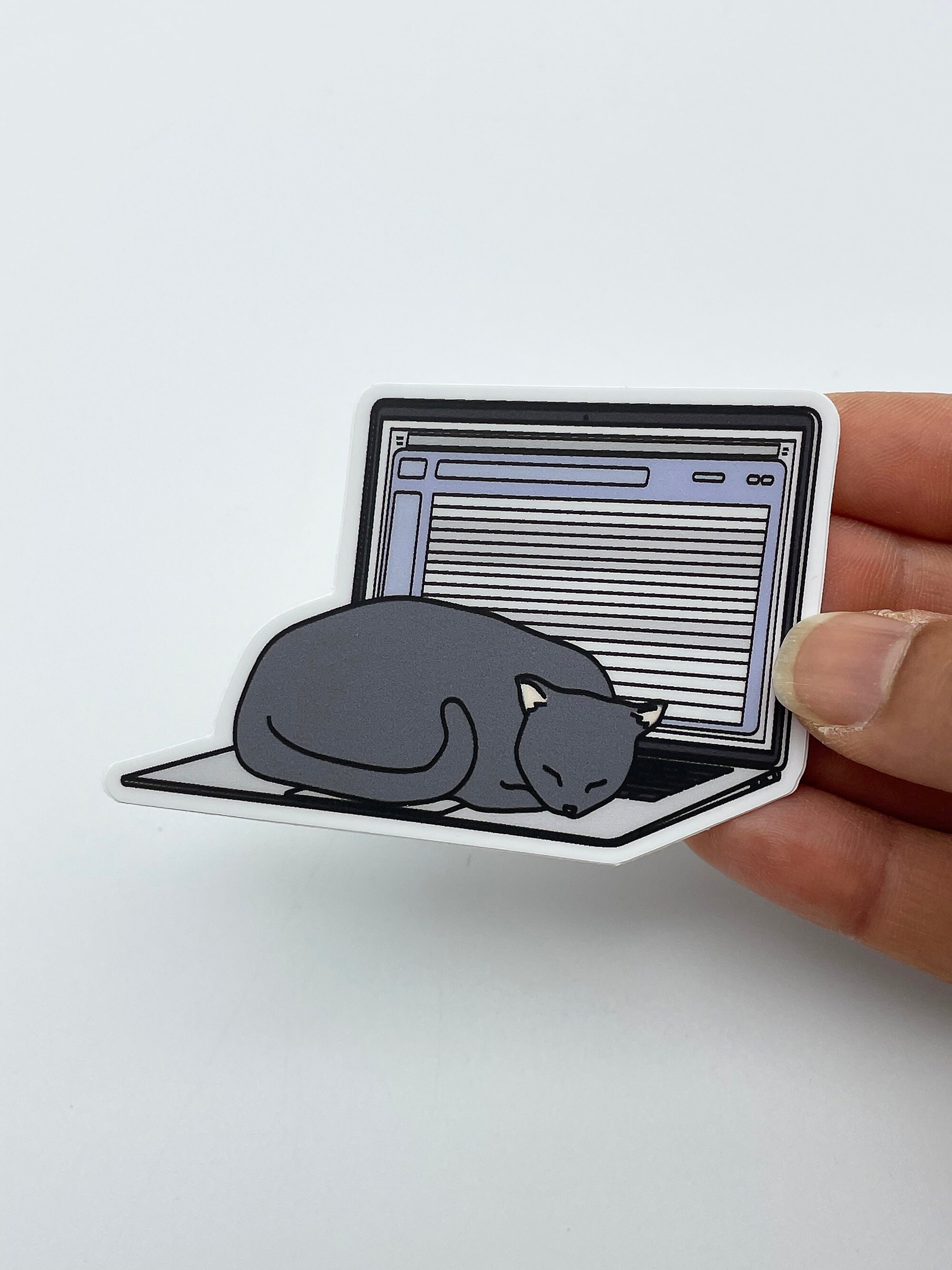 Laptop Cat - 3" Die Cut Vinyl Sticker - SKU ST-1012 - Durable ...