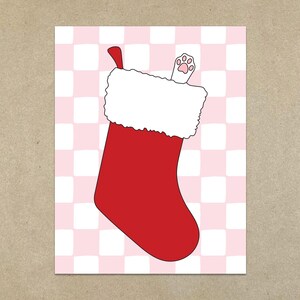 Bas de Noël Chat - Carte de correspondance pliée A2 et enveloppe - SKU 562