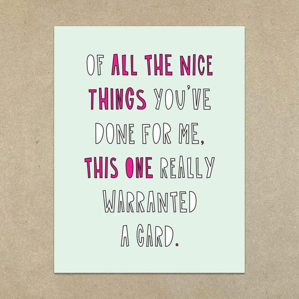 All the Nice Things - A2 folded note card & envelope - SKU 393