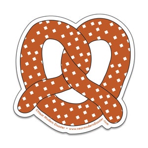 Pretzel - 3&quot; vinyl die cut sticker - SKU ST-928 - durable, weatherproof, waterproof
