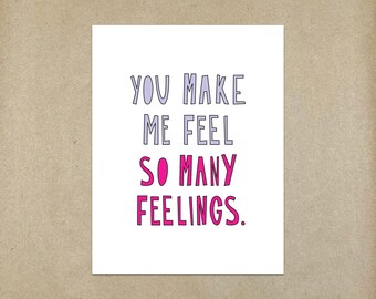 SALE- So Many Feelings - A2 folded note card & envelope - SKU 221