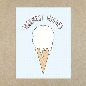 OFERTA - Los mejores deseos (helado derretido) - Tarjeta de notas doblada y sobre tamaño A2 - SKU 514