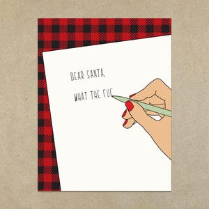 Cher Père Noël, What the Fu... - Carte de correspondance pliée A2 et enveloppe - SKU 560