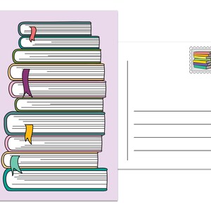Pila de libros - Postal de 4" x 6" - SKU PC-009