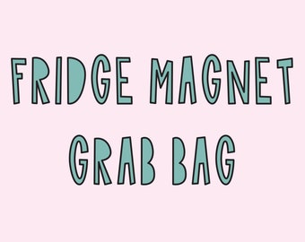 GRAB BAG - 5 fridge magnets // Blind mystery bag of 5 slightly imperfect magnets! // Great stocking stuffer idea!