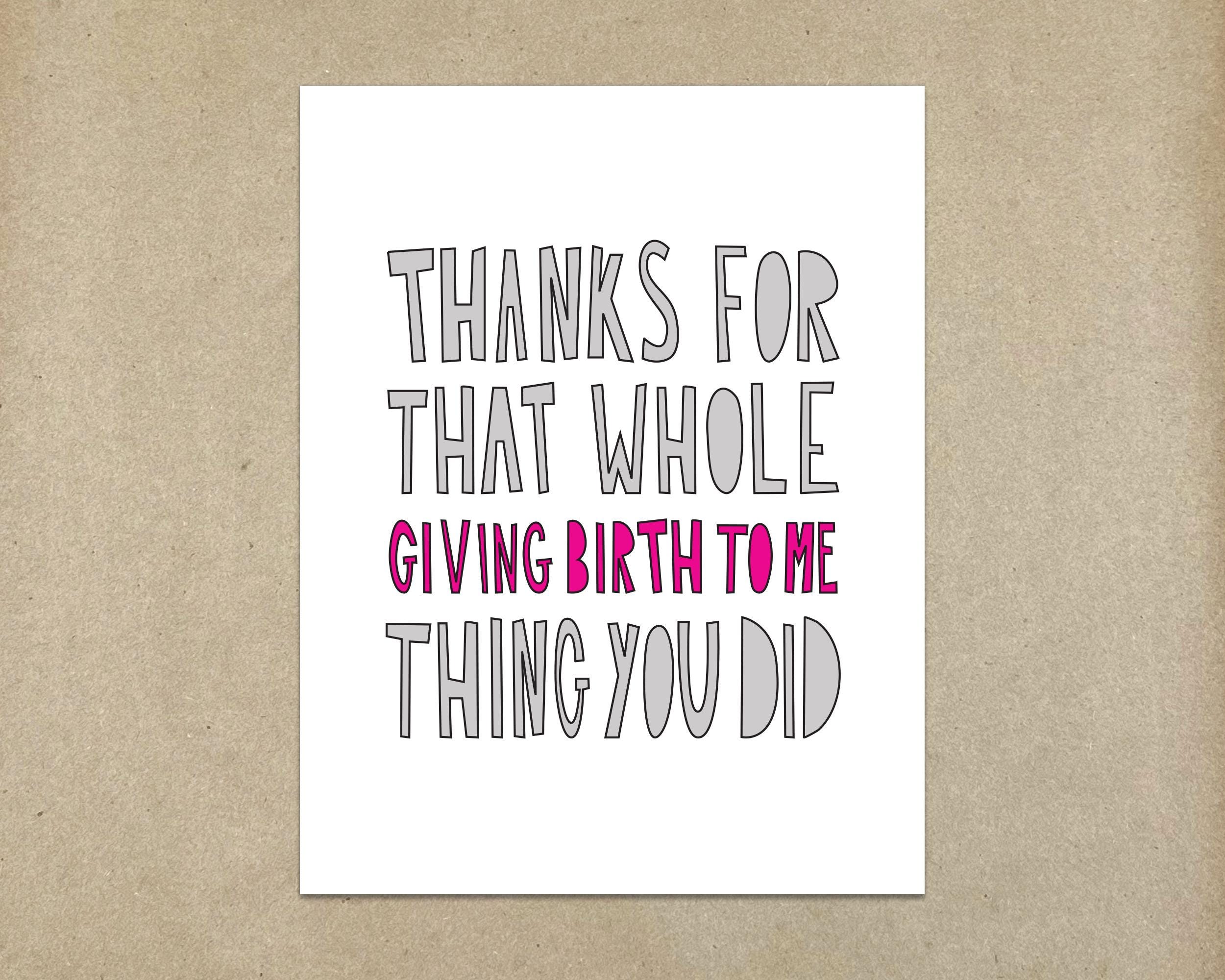 Giving Birth (Mother's Day card) - A2 folded note card & envelope - SKU 207