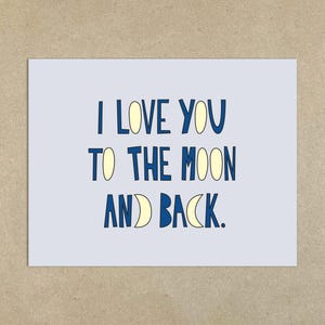 UITVERKOOP - I Love You To The Moon And Back - A2 gevouwen notitiekaart en envelop - Art.nr. 203,00