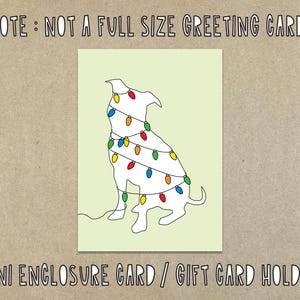 Kerstlichthond. - mini-bijsluitkaart - artikelnummer S-146 - cadeaukaartje, cadeaukaarthouder