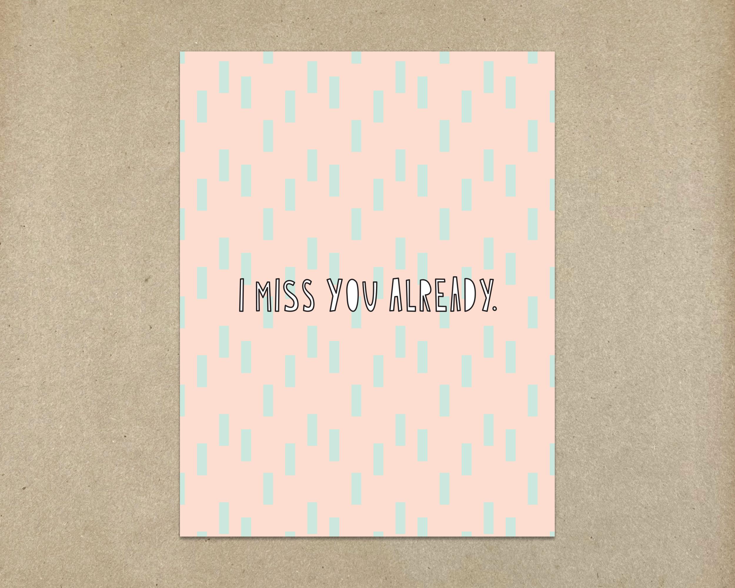 I Miss You Already Card - Etsy, image size:2500x2000