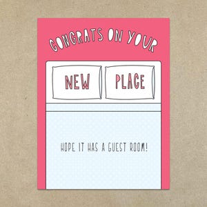 Gefeliciteerd met je nieuwe plek! (Hope It Has A Guest Room!) - A2-kaart en envelop - SKU 574,-