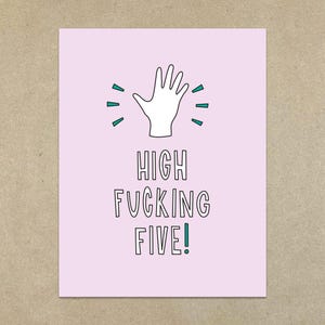 High Fucking Five - Carte de correspondance pliée A2 et enveloppe - SKU 593