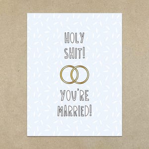Putain de merde ! Vous êtes marié ! - carte de mariage - carte de correspondance pliée A2 et enveloppe - SKU 547