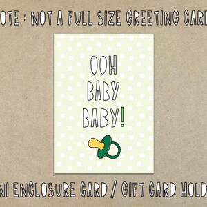 Oh Baby-Baby! - Mini Beilegekarte - SKU S-121 - Geschenkanhänger, Geschenkkartenhalter