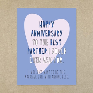 Feliz aniversário para o melhor parceiro (não gostaria de fazer essa merda de casamento com mais ninguém.) - Cartão de nota dobrado A2 e envelope - SKU 572