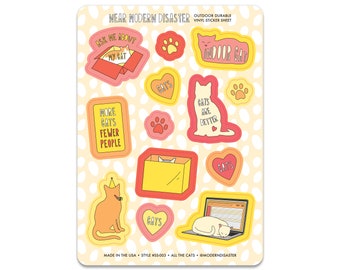 All The Cats - 5"x7" sticker sheet - SKU SS-003