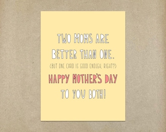 Two Moms, One Card - A2 folded note card & envelope - SKU 252