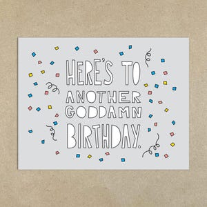 UITVERKOOP - Goddamn Birthday - A2 gevouwen notitiekaart en envelop - Art.nr. 261,-