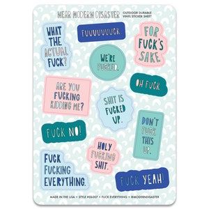 Fuck Everything - Feuille d'autocollants 5"x7" - SKU SS-007