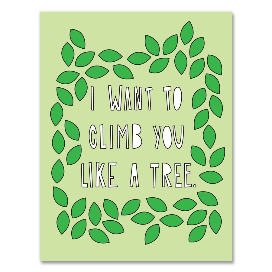 I Want to Climb You Like A Tree A2 Folded Note Card & Etsy
