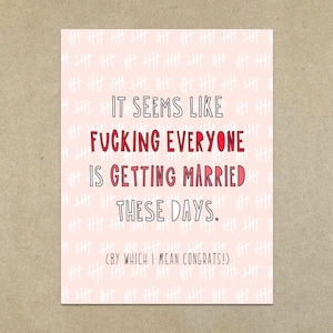 Fucking Everyone Getting Married - Carte de correspondance pliée A2 et enveloppe - SKU 622
