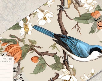 Vintage Floral Digitaler Planer: Botanisches iPad Journal, Stickers (PDF, PNG)