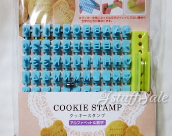 Alphabet letters, numbers cookie / clay mini stamp set