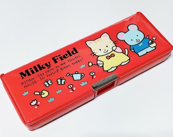 Vintage 1980s Kitten Mouse Pencil Case – Retro Japanese Stationery