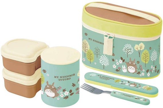 Totoro Bento Lunch Box Set Thermal Rice/soup Jar, Fork, 2 Containers -   Hong Kong