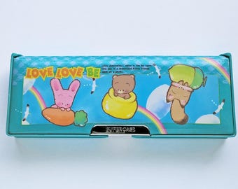 1980s Vintage Double-Sided Animal Pencil Case