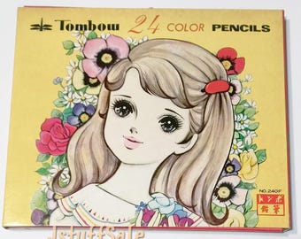 Vintage 1970s Unused colored pencils - Eiko Hanamura