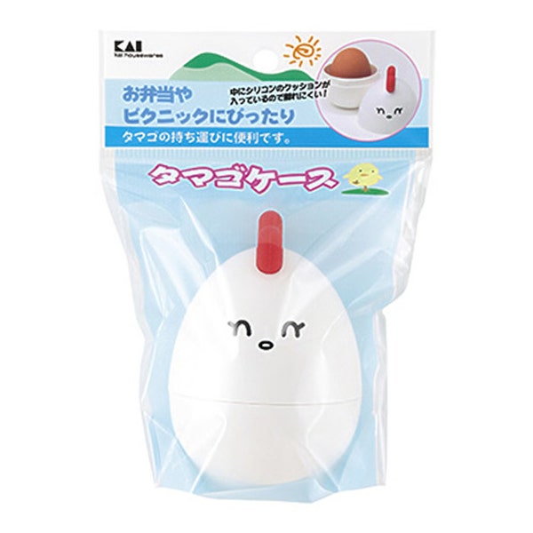 Cute chicken boiled egg case - Bento, lunch box supply (White)